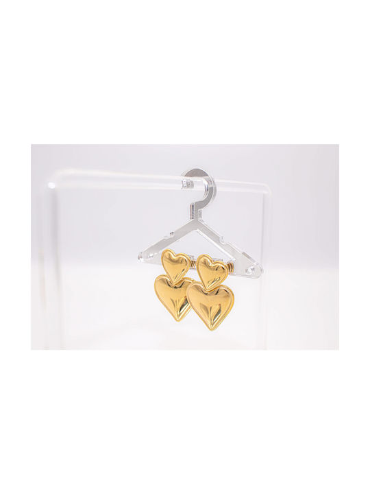 Earrings Pendants made of Steel Gold Plated