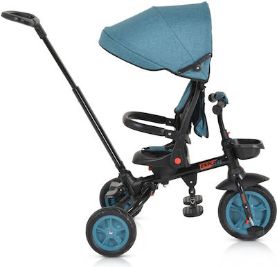 Byox Explore Kids Tricycle Foldable, Convertible, With Push Handle & Sunshade for 12+ Months Turquoise