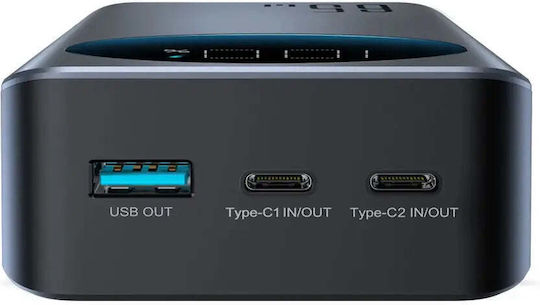Joyroom JR-PBF05 Външна Батерия 30000mAh 65W с USB-A Изходен Порт и 2 USB-C Изходни Порта Power Delivery Бързо Зареждане PPS Черна