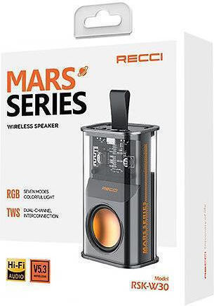 Recci Bluetooth Speaker 5W with Battery Life up to 3 hours Black RSK-W30