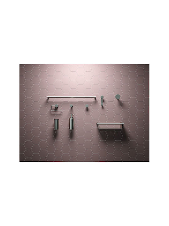 Verdi Lamda Single Wall-Mounted Bathroom Ring Silver