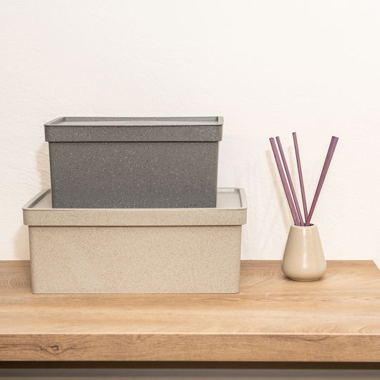 Viomes Plastic Storage Box with Lid Stone 28x17.5x13.4cm 1pcs