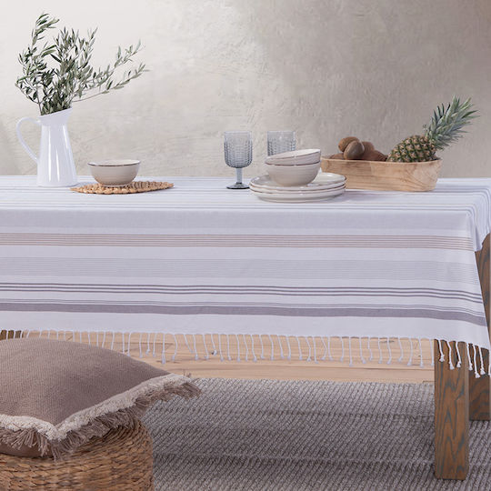 Nef-Nef Homeware Τραπεζομάντηλο Βαμβακερό Canfield Grey 140x180εκ.