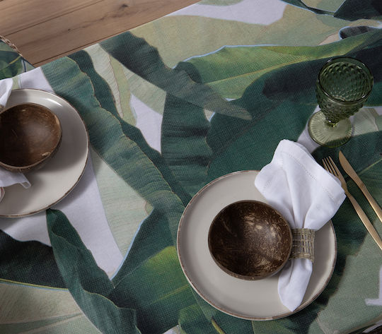 Nef-Nef Homeware Τραπεζομάντηλο Βαμβακερό Tropicana Green 140x240εκ.