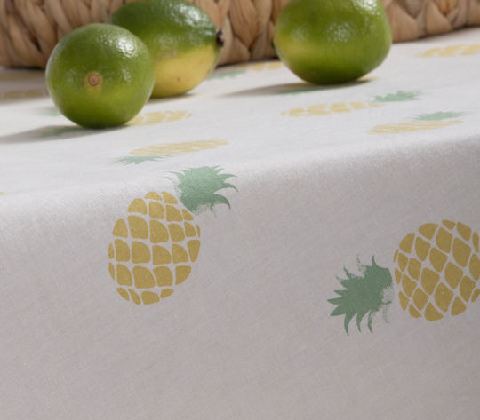 Nef-Nef Homeware Tischtuch Fleckabweisend DELICIOUS Ecru/lime 140x180cm