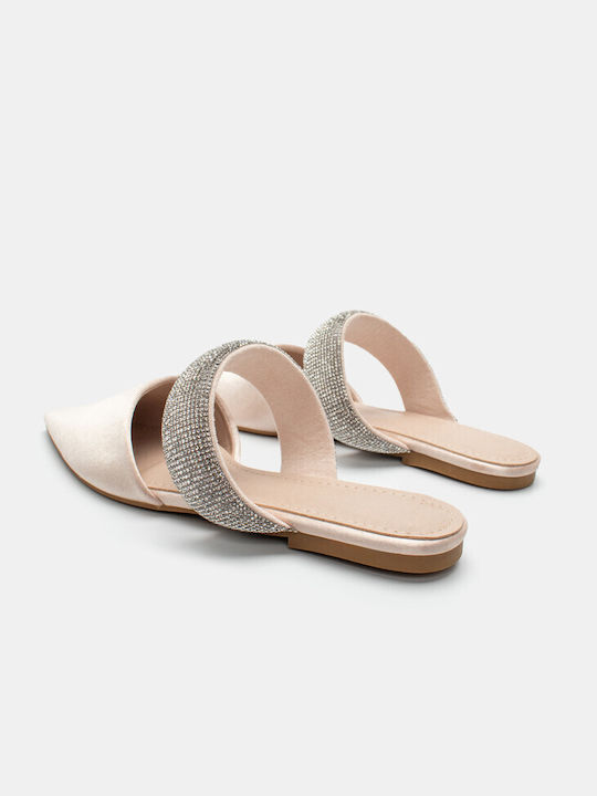 Luigi Flat Leather Mules Gold