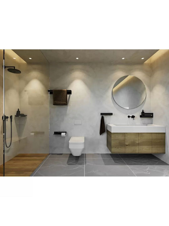 Verdi Επιτοίχια Ραφιέρα Μπάνιου Μεταλλική 50x9x7cm Μαύρη
