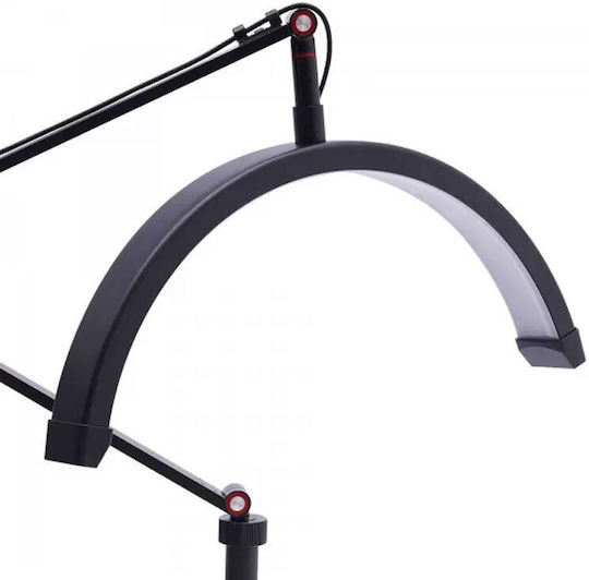 Adjustable Half Moon Salon Aesthetic Light with Clamp, 3 Lighting Modes, Black (Hd-m3x)