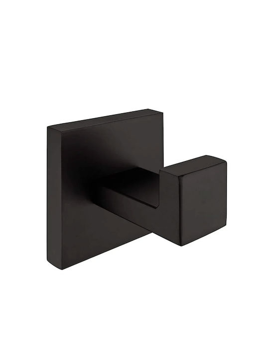 Άγκιστρο Μπάνιου Μονό με Βίδες ​4.5x4.5cm Inox Μαύρο