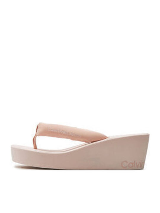 Frauen Flip Flops mit Plattform in Rosa Farbe