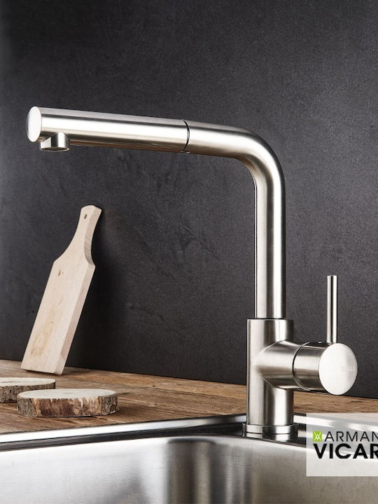 Armando Vicario Fluo Kitchen Faucet Counter Inox Bronze