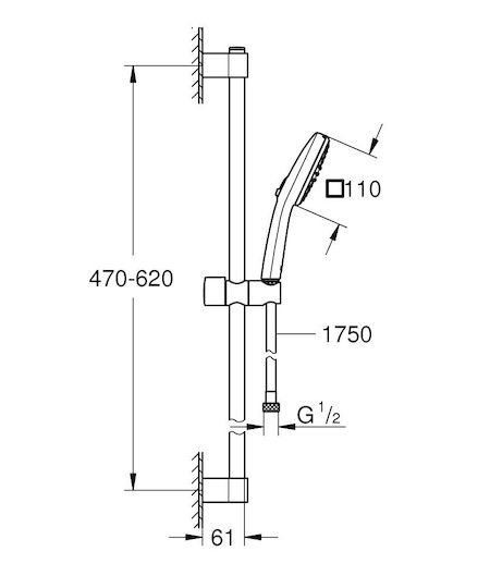 Grohe Tempesta Cube 110 Τηλέφωνο Ντουζ
