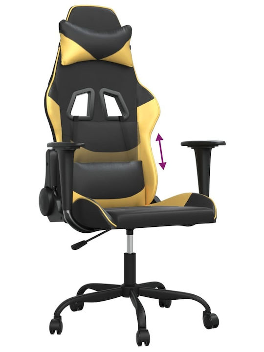 vidaXL 3143643 Gaming Stuhl mit verstellbaren Armlehnen Black / Gold