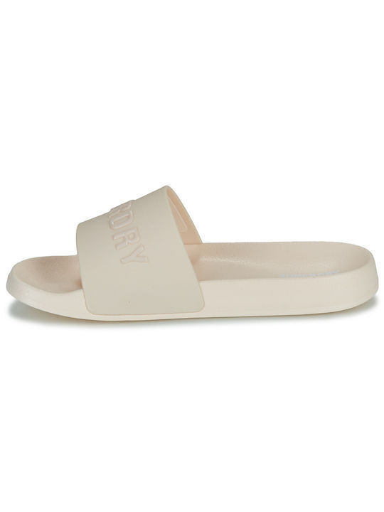 D4 Sdry Logo Vegan Pool Slide Slides in Beige Colour