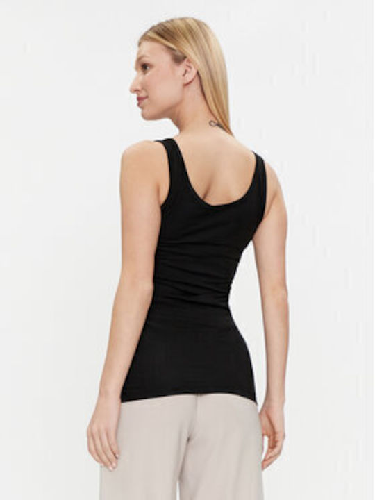 Damen Polo Ärmellose Schwarze Bluse