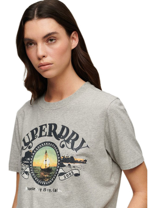 Superdry Γυναικείο T-shirt Γκρι