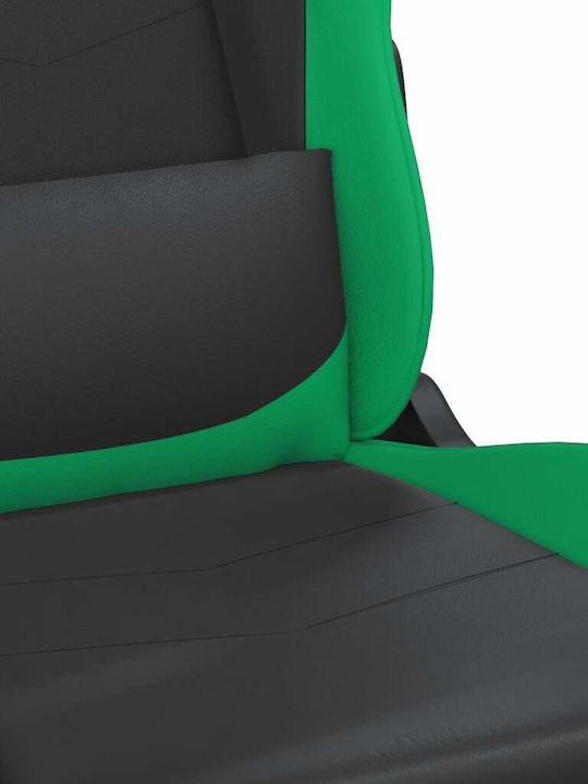 vidaXL 345402 Καρέκλα Gaming Δερματίνης με Ρυθμιζόμενα Μπράτσα Μαύρο / Πράσινο