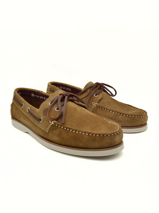 Hawkins Premium Men's Leather Boat Shoes Brown