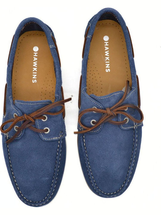 Men's Leather Boat Shoes Blue
