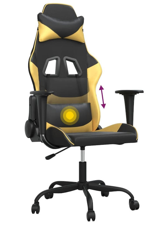 vidaXL 345401 Gaming Stuhl mit verstellbaren Armlehnen Black / Gold