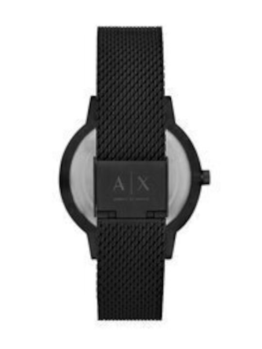 Armani Exchange Cayde Ανδρικό Ρολόι 42mm Μπαταρίας με Μαύρο Ατσάλινο Μπρασελέ
