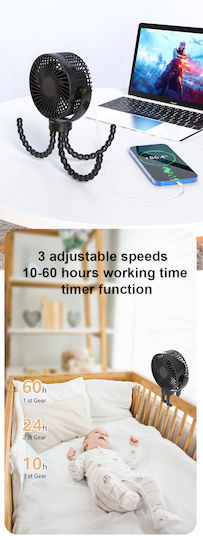 Yuhua Ventilator USB 7W Schwarzes