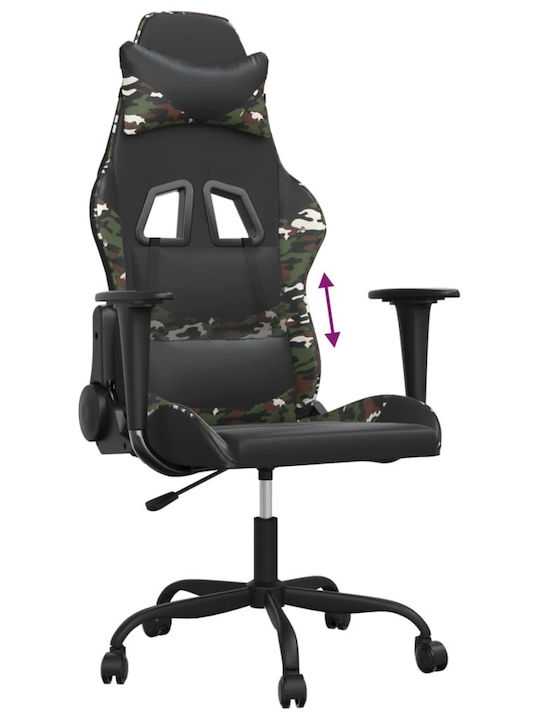 vidaXL 3143652 Καρέκλα Gaming Δερματίνης με Ρυθμιζόμενα Μπράτσα Army Green