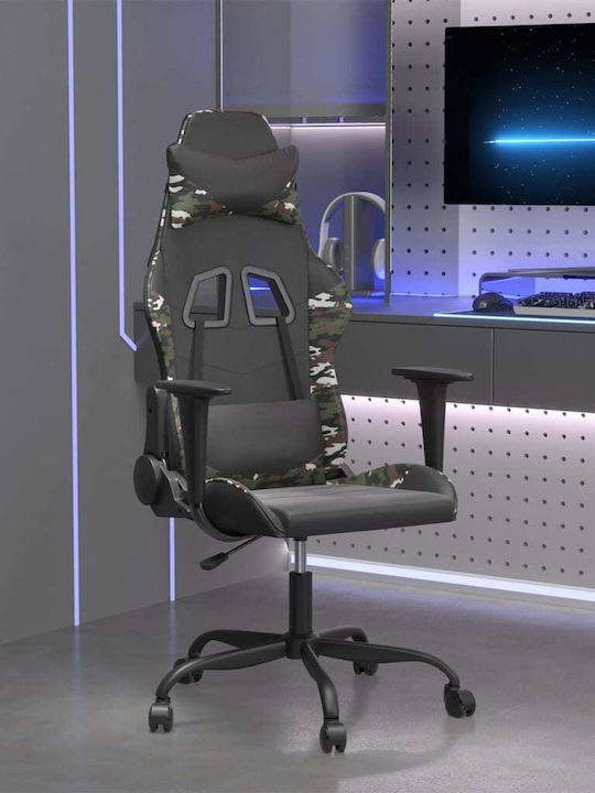 vidaXL 3143652 Καρέκλα Gaming Δερματίνης με Ρυθμιζόμενα Μπράτσα Army Green