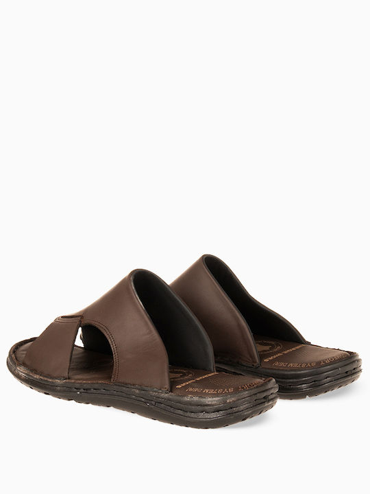 Leder Herrensandalen in Braun Farbe
