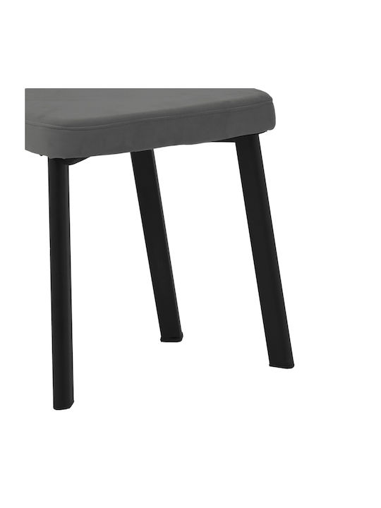 Joley Καρέκλα Τραπεζαρίας Βελούδινη Ανθρακί 45x39x86.5εκ.