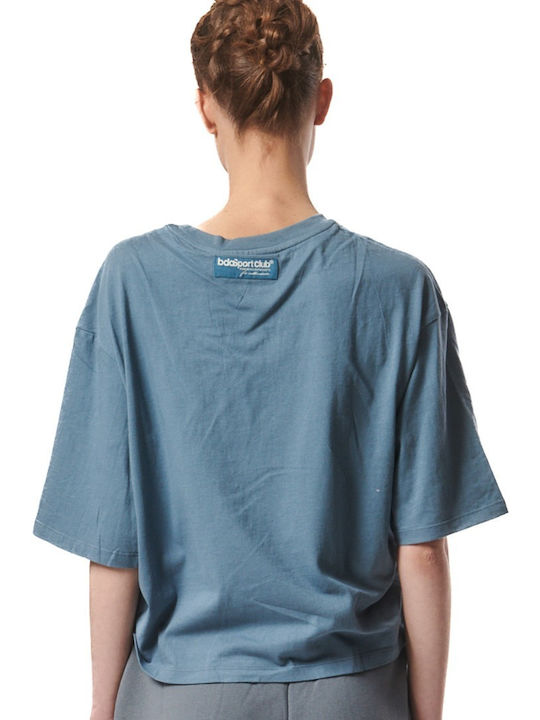 Drawcords Γυναικείο Αθλητικό T-shirt Μπλε