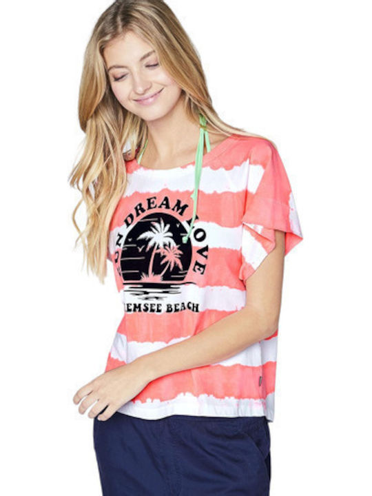 Damen Sommer Bluse Ärmellos Gestreift Weiß