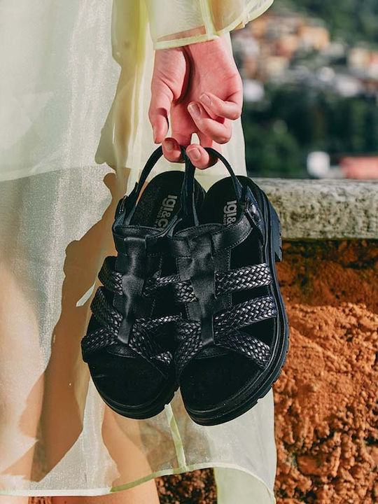 Leder Sandalen Schwarz