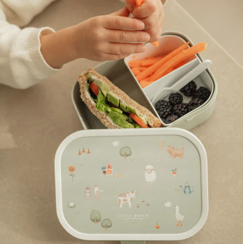 Little Dutch Campus Little Farm Plastic Kids' Food Container Green x 8cm