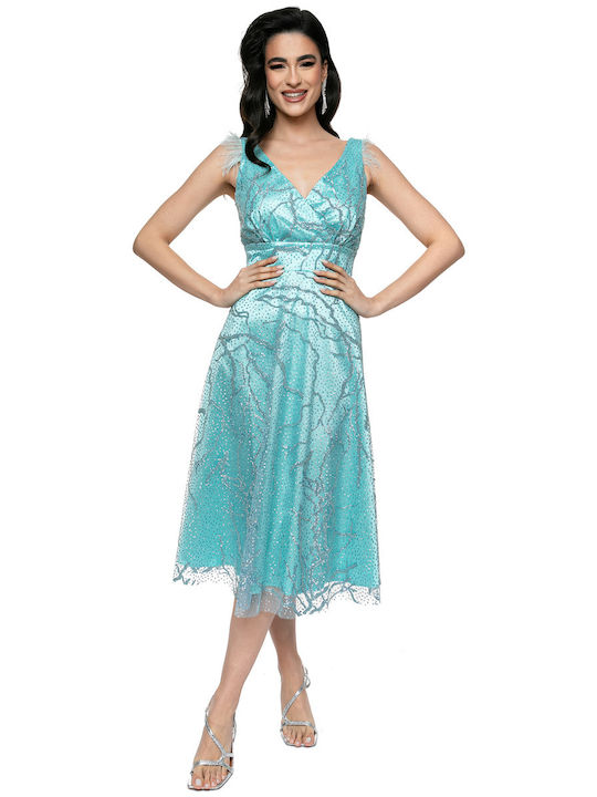 RichgirlBoudoir Summer Midi Dress for Wedding / Baptism Light Blue