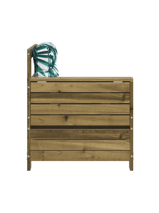 Outdoor Armchair Wooden Coffee with Cushion 69x62x70.5cm