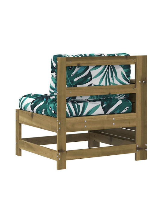 Outdoor Armchair Wooden Coffee with Cushion 69x62x70.5cm
