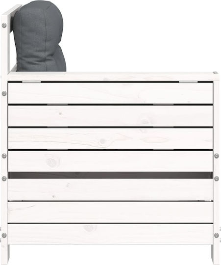 Outdoor-Sessel Hölzernes White mit Kissen 69x62x70.5εκ.