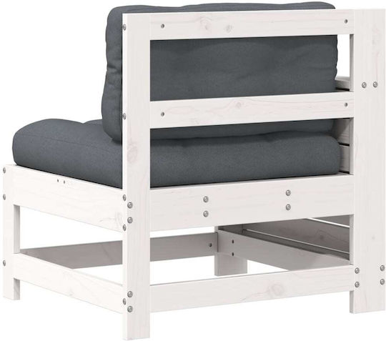 Outdoor-Sessel Hölzernes White mit Kissen 69x62x70.5εκ.
