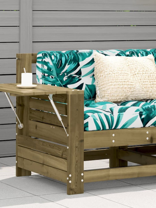 Outdoor Armchair Wooden Coffee with Cushion 69x62x70.5cm