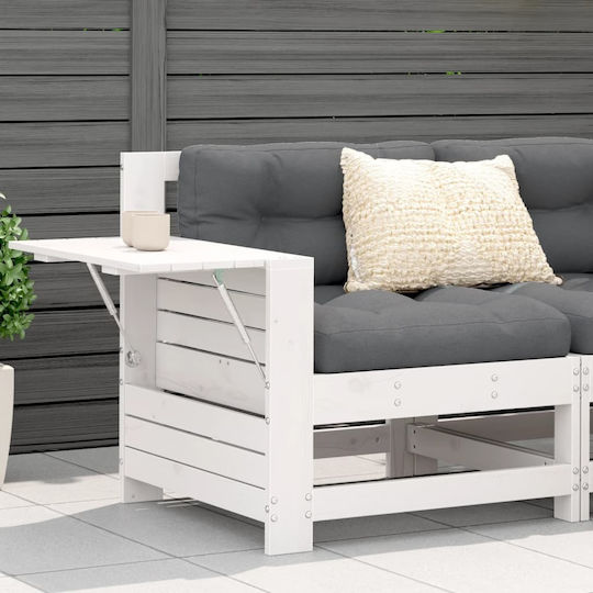 Outdoor-Sessel Hölzernes White mit Kissen 69x62x70.5εκ.