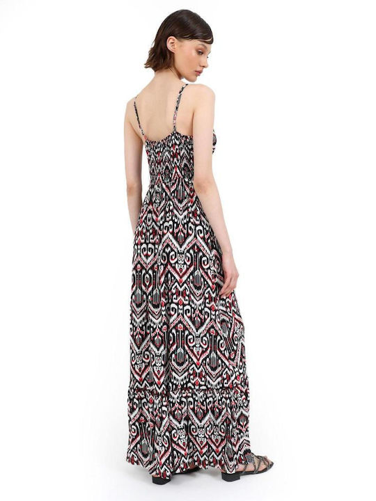 Doca Maxi Dress with Ruffle Black