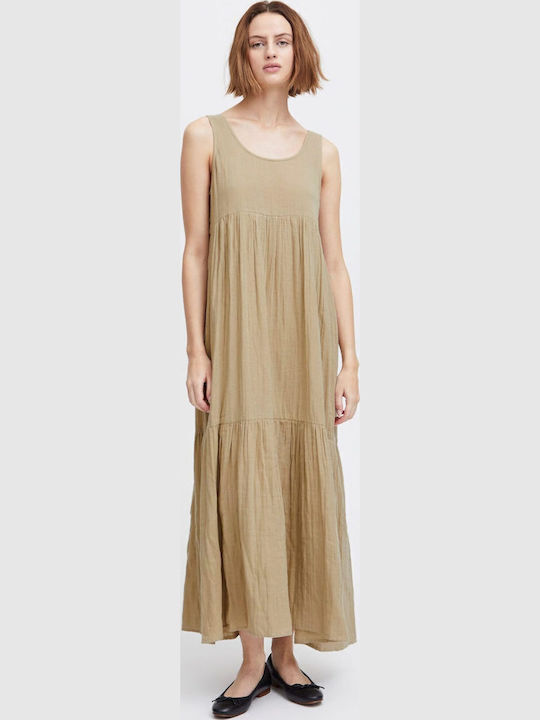 Rochii De Vară Pentru Femei Maxi Rochie Cu Volane Bej