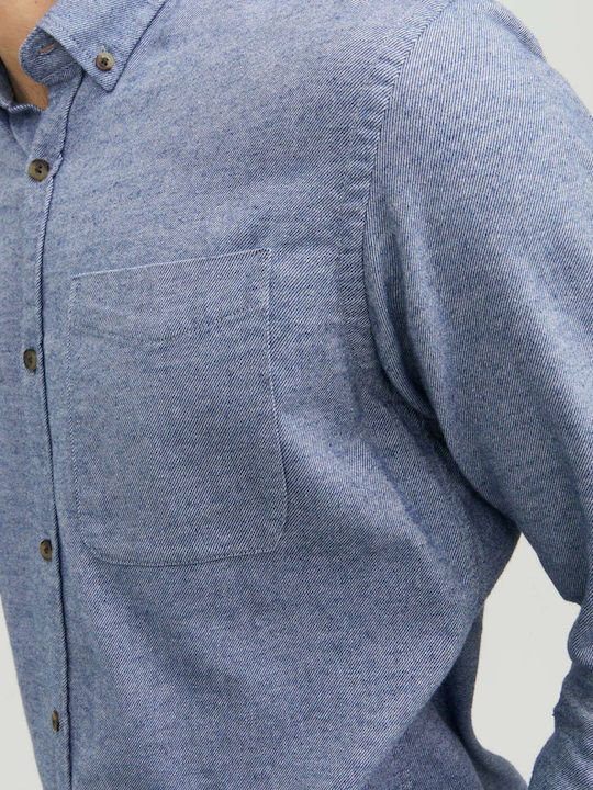 Long-sleeved Flannel Shirt Blue / Faded Denim