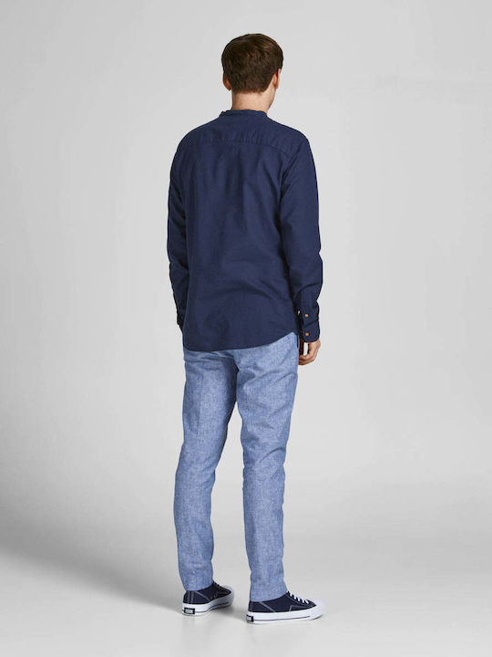 Jack & Jones Cămașă Bărbătească Cu mânecă lungă Bumbac sacou bleumarin 12196822