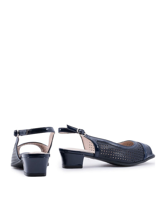 Leder Pumps mit Niederigem Absatz Blau 41/7730-231_Blau