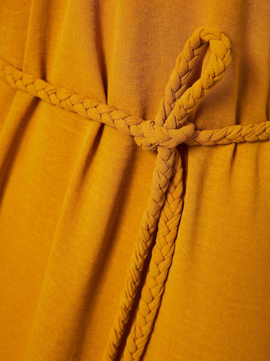 Sommer Maxi Damenkleid mit Tränen Gelb