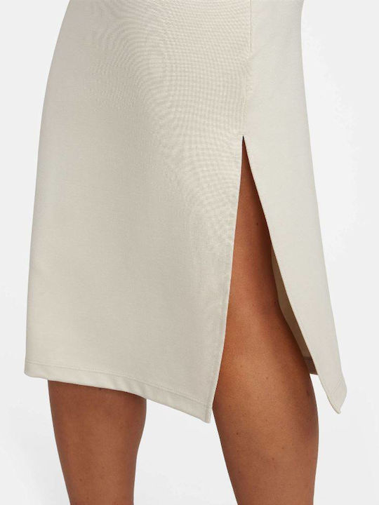 Sportswear Essential Summer Midi Dress with Tearing Beige