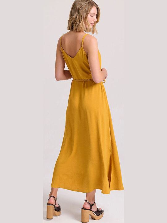 Sommer Maxi Damenkleid mit Tränen Gelb