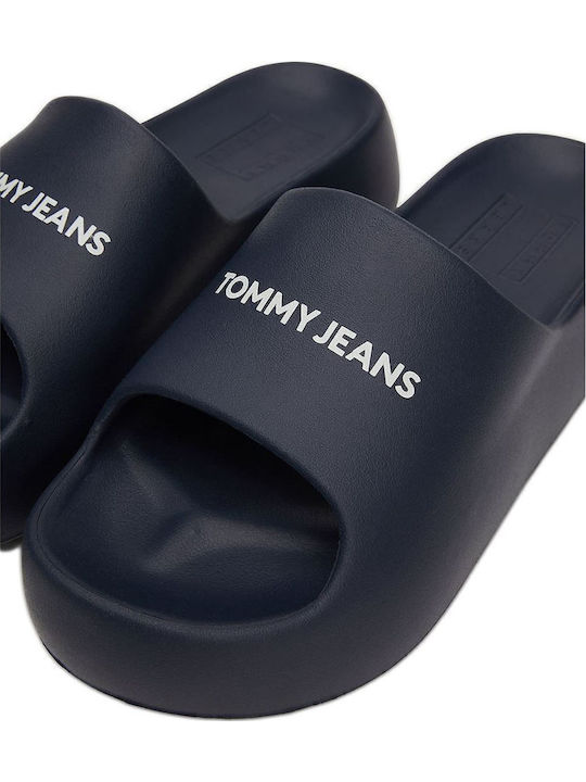 Slides με Πλατφόρμα σε Navy Μπλε Χρώμα